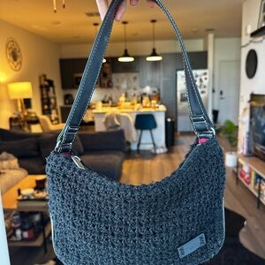 The Sak Black Woven Shoulder Bag